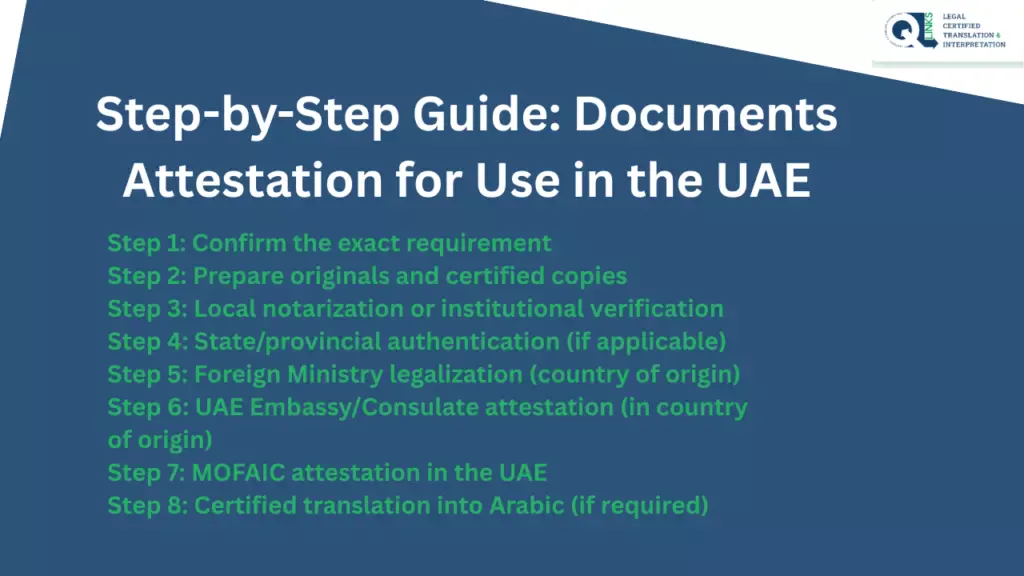 Step-by-Step Guide Documents Attestation for Use in the UAE