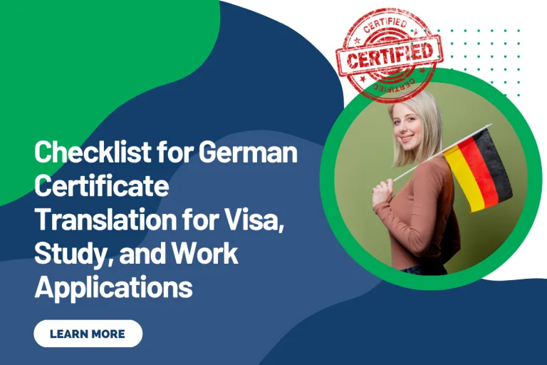 Checklist for German Certificate Translation for Visa, Study, and Work Applications