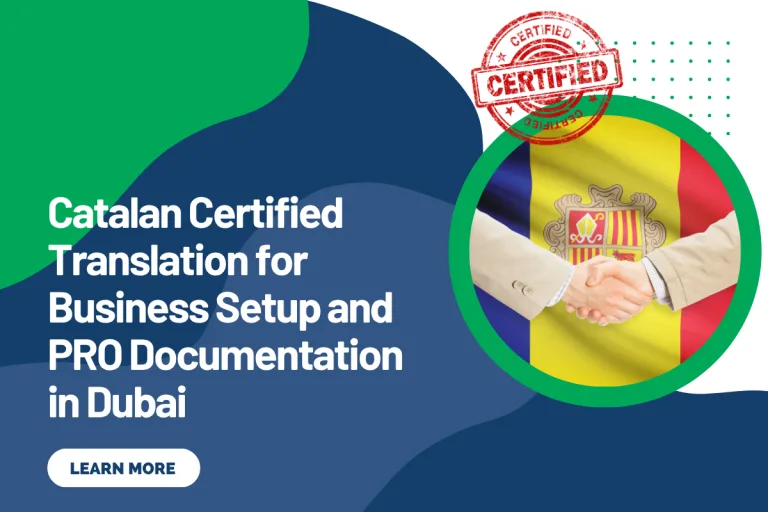 Catalan Certified Translation for Business Setup and PRO Documentation in Dubai